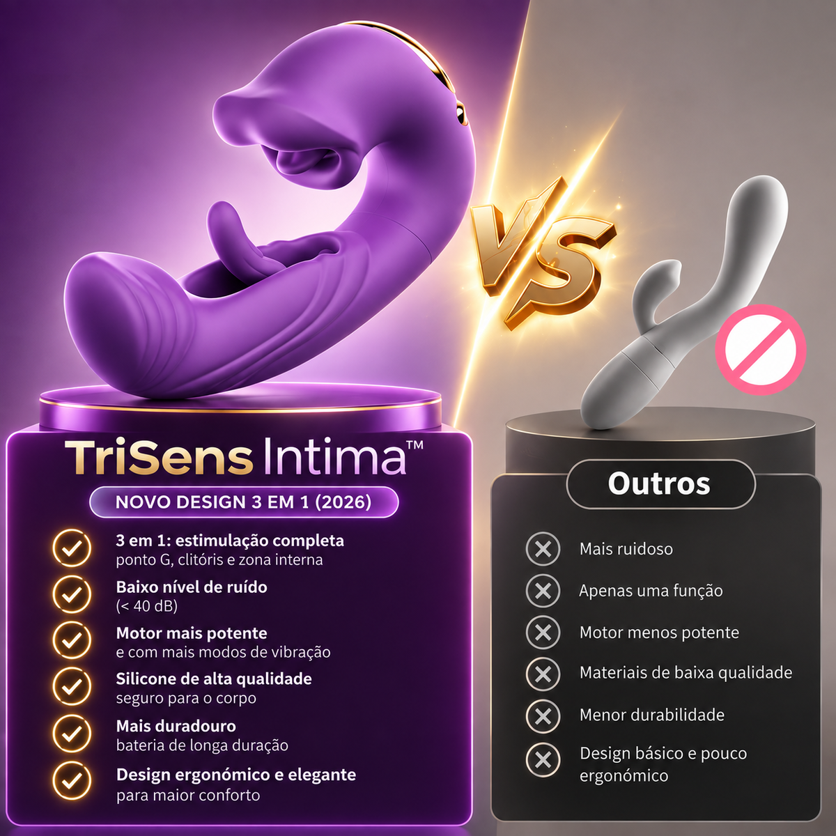 TRISENS INTIMA™ Vibrador 3 em 1 de Tripla Estimulação